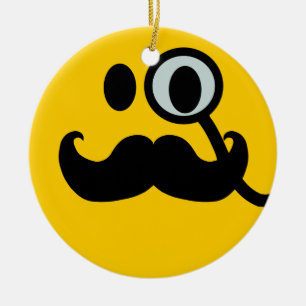 Schnurrbart Monocle Keramik Ornament