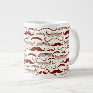 Schnurrbart-Muster, Retro-Stil 3 Jumbo-Tasse