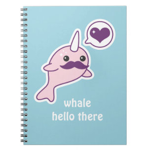 Schnurrbart Narwhal Notizblock