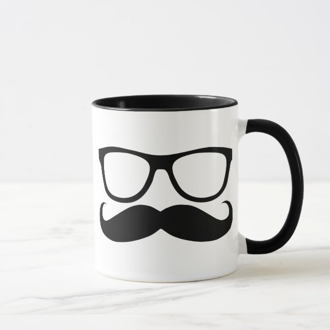 Schnurrbart-Nerd Tasse (Rechts)