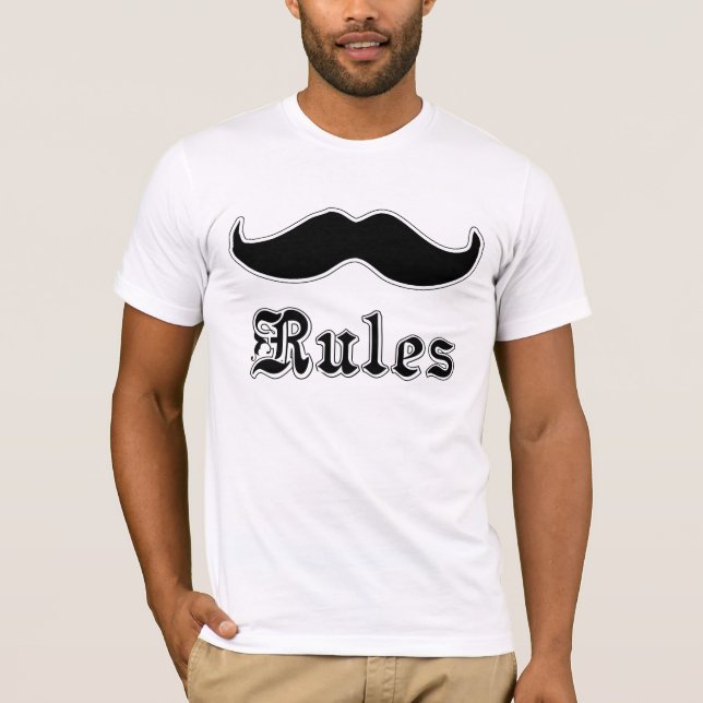 Schnurrbart-Regeln T-Shirt (Vorderseite)