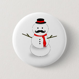 Schnurrbart-Schneemannknopf Button