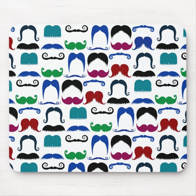 Schnurrbart-Schnurrbart-Retro Muster Mousepad (Vorne)