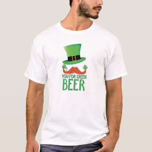 Schnurrbart Sie für grünen T-Shirt