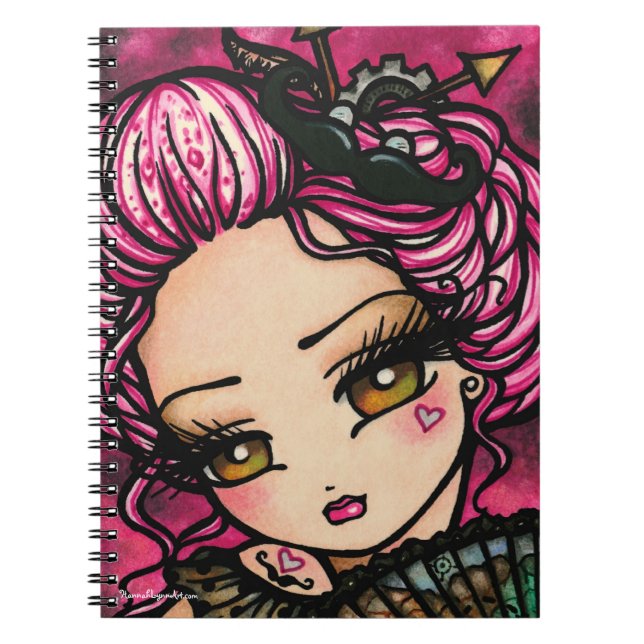 Schnurrbart Steampunk Notizblock (Vorderseite)