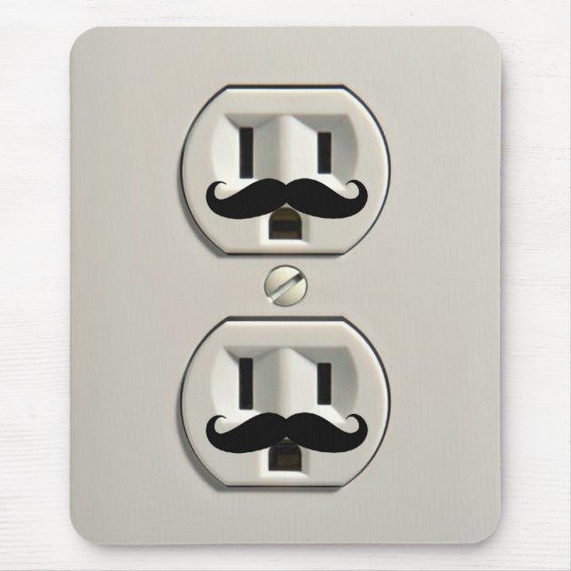 Schnurrbart-Steckdose Mousepad (Vorne)