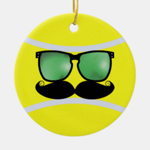 Schnurrbart-Tennisball-Verzierung Keramik Ornament