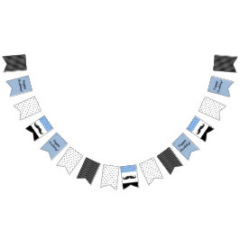 Schnurrbart-themenorientierte blaue u. schwarze wimpelkette