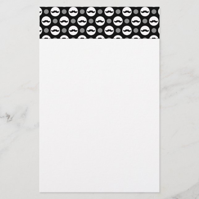 Schnurrbart-Tupfen-Briefpapier Briefpapier (Vorderseite)