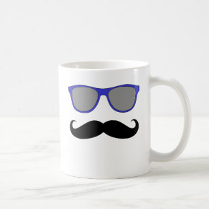 Schnurrbart und blauer Sonnenbrille-Humor Kaffeetasse