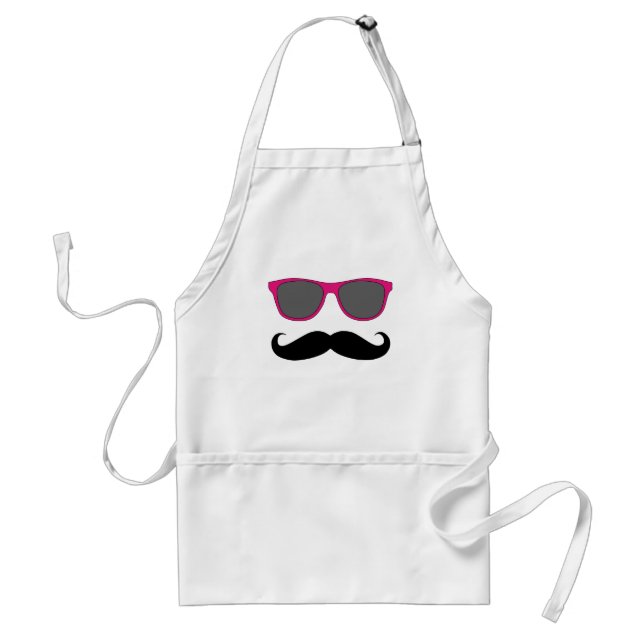 Schnurrbart und rosa Sonnenbrille-Humor Schürze (Vorne)