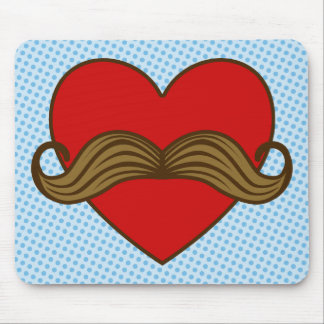 Schnurrbart-Valentinsgruß-Herz Mousepad
