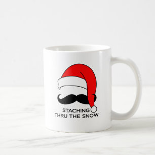 Schnurrbart-Weihnachten - Staching durch den Kaffeetasse