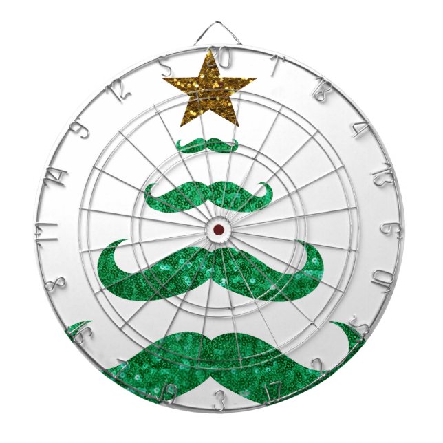 Schnurrbart-Weihnachtsbaum Dartscheibe (vorne)