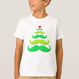 Schnurrbart-Weihnachtsbaum-Kleid T-Shirt