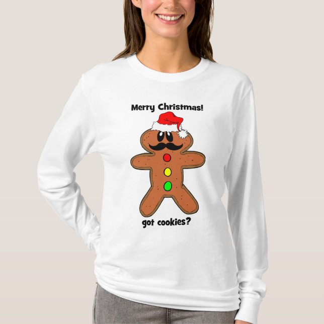 Schnurrbartlebkuchenmann T-Shirt (Vorderseite)