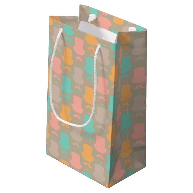 Schnurrbartmuster 2 kleine geschenktüte (Rückseite Schrägansicht)