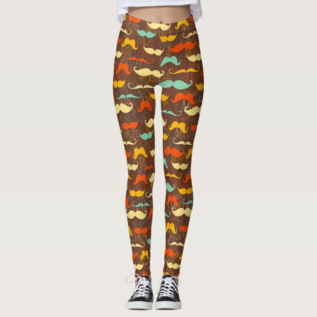Schnurrbartmuster Leggings (Vorderseite)
