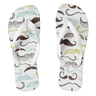 Schnurrbartmuster, Retro Art 2 Flip Flops