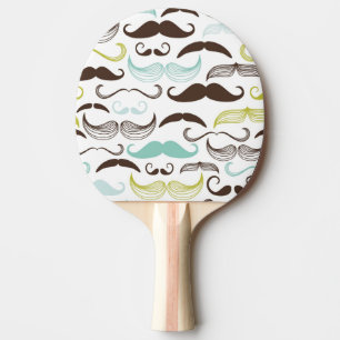 Schnurrbartmuster, Retro Art 2 Tischtennis Schläger