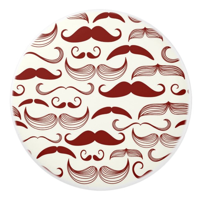 Schnurrbartmuster, Retro Art 3 Keramikknauf (Vorderseite)