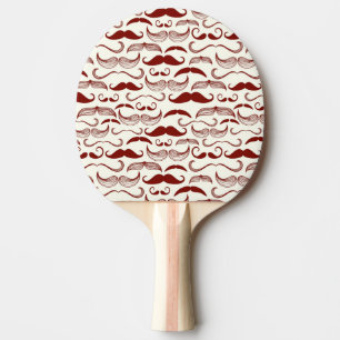 Schnurrbartmuster, Retro Art 3 Tischtennis Schläger