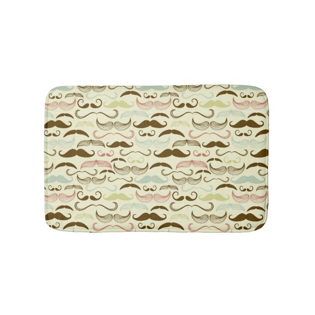 Schnurrbartmuster, Retro Art 4 Badematte (Vorderseite)
