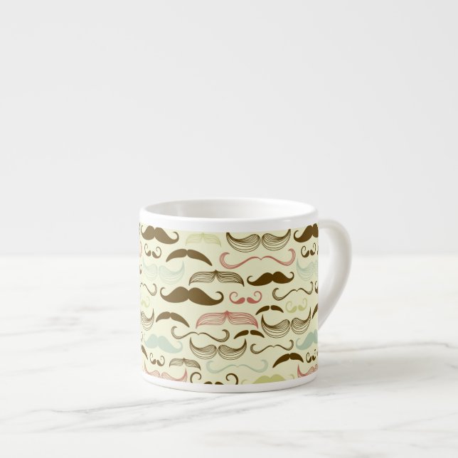Schnurrbartmuster, Retro Art 4 Espressotasse (Vorderseite Rechts)