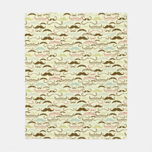 Schnurrbartmuster, Retro Art 4 Fleecedecke