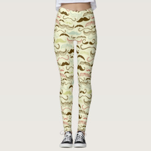 Schnurrbartmuster, Retro Art 4 Leggings