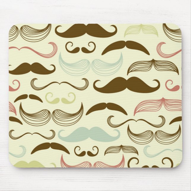 Schnurrbartmuster, Retro Art 4 Mousepad (Vorne)