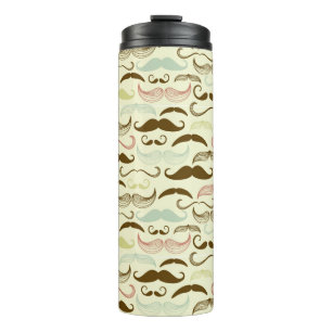 Schnurrbartmuster, Retro Art 4 Thermosbecher