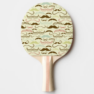 Schnurrbartmuster, Retro Art 4 Tischtennis Schläger