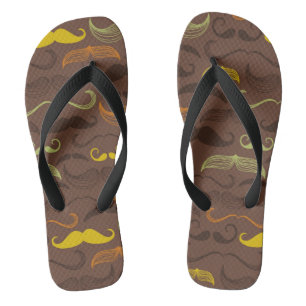 Schnurrbartmuster, Retro Art 5 Flip Flops