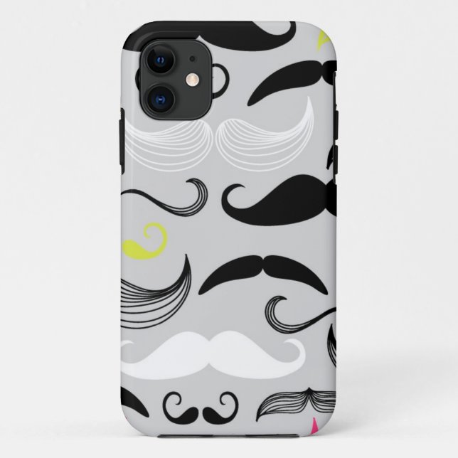 Schnurrbartmuster, Retro Art Case-Mate iPhone Hülle (Rückseite)