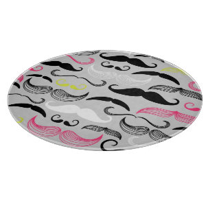 Schnurrbartmuster, Retro Art Schneidebrett