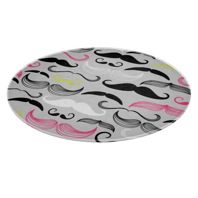 Schnurrbartmuster, Retro Art Schneidebrett (Ecke)