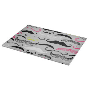 Schnurrbartmuster, Retro Art Schneidebrett