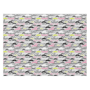 Schnurrbartmuster, Retro Art Tischdecke