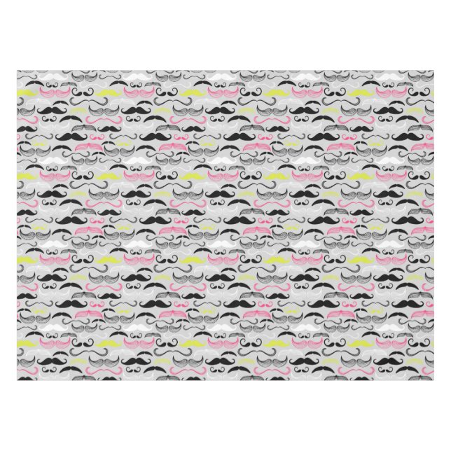 Schnurrbartmuster, Retro Art Tischdecke (Vorderseite (Horizontal))