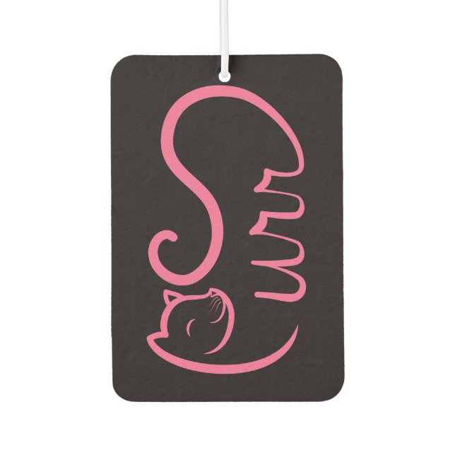 Schnurrende Typografie ROSA Autolufterfrischer (Vorderseite)