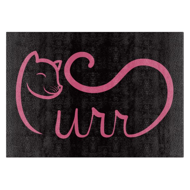 Schnurrende Typografie ROSA Schneidebrett (Vorderseite)