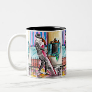 Schnurrender Tango - Ronroneando Zweifarbige Tasse