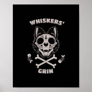 Schnurrhaare Grinsen Katze Fischgräten Kunst Aufkl Poster
