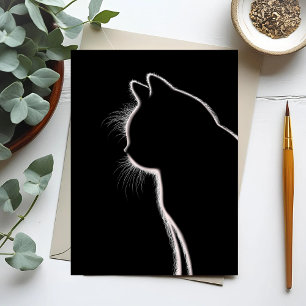 Schnurrhaare in der Dunkelheit   Katzen-Schnurrhaa Postkarte