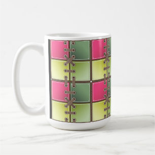 Schnürsenkel aus rosa und grüne Modekunst Kaffeetasse