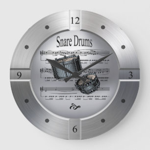 Schnürsenkel ~ Blatt Musik ~ Gespürte Silberfarb Große Wanduhr