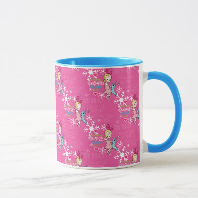 Schnürsenkel | Cindy-Lou Who Pink Holiday Pattern Tasse (Rechts)