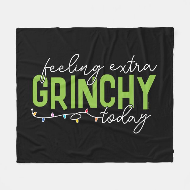 Schnürsenkel | Gefühl Extra Grinchy heute Fleecedecke (Vorderseite (Horizontal))
