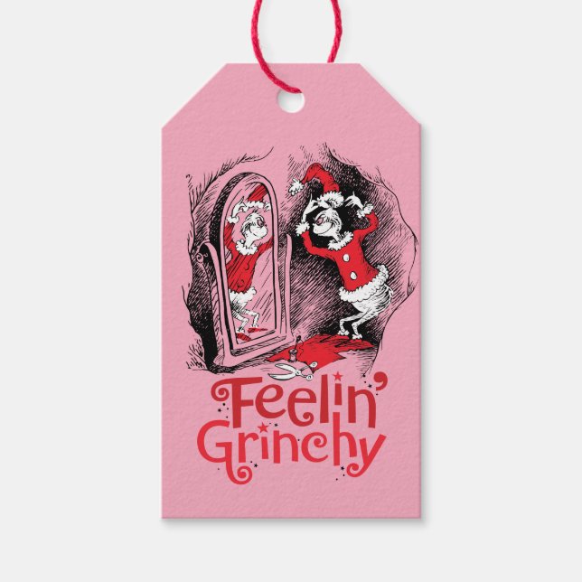 Schnürsenkel | Gefühl Grinchy Geschenkanhänger (Vorderseite)